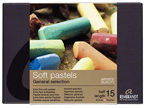 Rembrandt Soft Pastel Cardboard Box Set - 15 Half Stick General Selection - Art Supplies