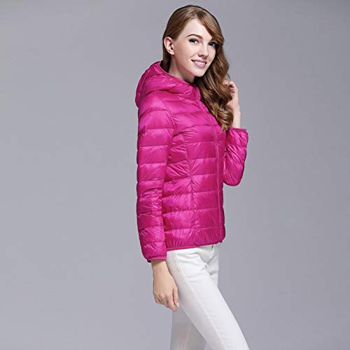 ReooLy - Abrigos Ligeros Informales para Mujer, sólidos con Capucha, Cremalleras, Bolsillo, Abrigos, Chaquetas(Rosa Caliente,XXL)