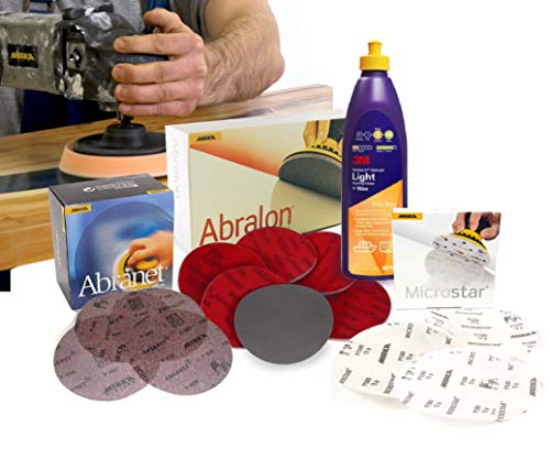 Resin Pro – Mirka Kit 4 en 1 – Perfect Touch Kit, juego de desbaste, satinado, pulido y lijado, ideal para resina y madera, discos + pasta abrillantadora 3M