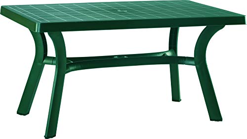 resol grupo Flavia 140x80 Mesa Rectangular Exterior jardín, Verde Oscuro