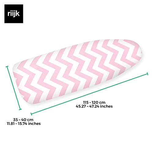 riijk Funda de Tabla de Planchar Ajustable de Algodón con Acolchado Especial para un Planchado Más Fácil - Tamaño Universal - Extra Paño de Protección para Prendas Delicadas