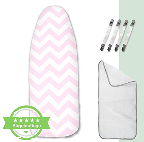 riijk Funda de Tabla de Planchar Ajustable de Algodón con Acolchado Especial para un Planchado Más Fácil - Tamaño Universal - Extra Paño de Protección para Prendas Delicadas