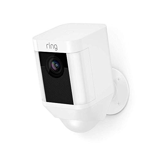 Ring Spotlight Cam Battery | Cámara de seguridad HD con foco LED, alarma, comunicación bidireccional, funciona con batería | Incluye una prueba de 30 días gratis del plan Ring Protect