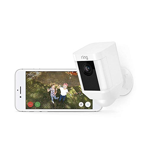 Ring Spotlight Cam Battery | Cámara de seguridad HD con foco LED, alarma, comunicación bidireccional, funciona con batería | Incluye una prueba de 30 días gratis del plan Ring Protect