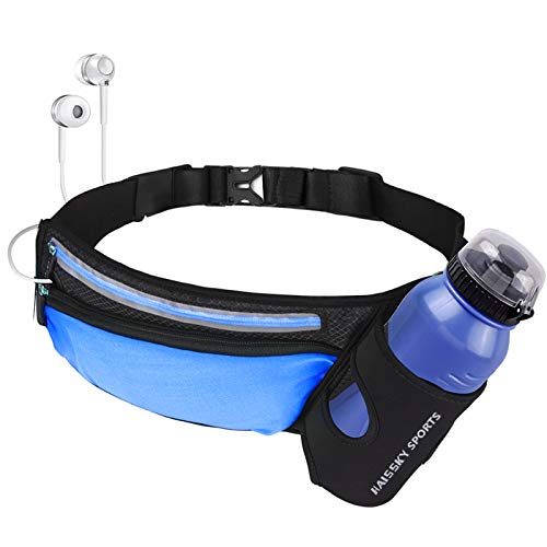 Riñonera Running cintura cinturón deportiva Belt botella titular Fitness impermeable cintura bolsa de transporte para Correr, ciclismo viajar senderismo y Bum Bag bolsa para iPhone Samsung Smartphones