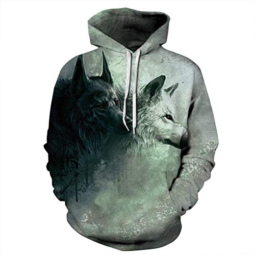 ROBO Sudadera con Capucha 3D Impreso Colorido de Manga Larga Animal Estampado Gruesa Bolsillos Grandes de Novedades Primavera Otoño Invierno