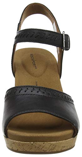 Rockport Vivianne 2 Part Wedge Sandal, Sandalias de Plataforma para Mujer, Negro (Black 001), 38 EU