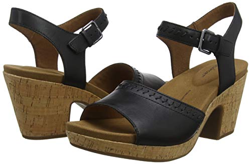 Rockport Vivianne 2 Part Wedge Sandal, Sandalias de Plataforma para Mujer, Negro (Black 001), 38 EU