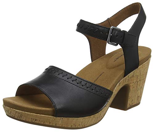 Rockport Vivianne 2 Part Wedge Sandal, Sandalias de Plataforma para Mujer, Negro (Black 001), 38 EU