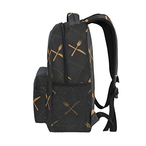 Rootti Mochila Bolsa de Cuchillo Tenedor Patrón de Senderismo Mochilas Al Aire Libre Escolar Viaje Portátil Librero Mochila Mochila para Niños Adultos Niños Niñas