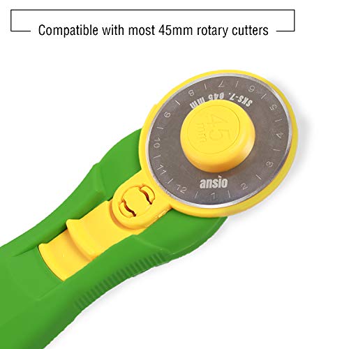 Rotary Cutter cuchillas 45 mm x 10 unidades | Compatible con Olfa, Fiskars 45 mm cortador rotatorio | perfecto para acolchar, patchwork, manualidades y costura