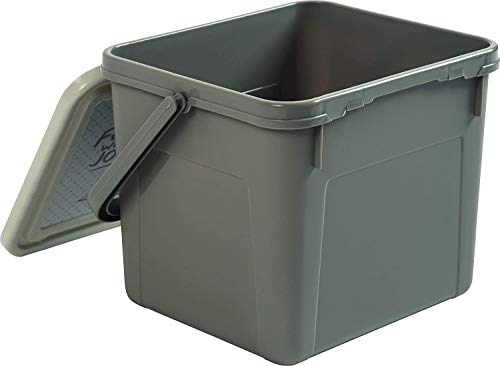 Rotho Fabio, Caja de comida para mascotas de 4.5 litros con tapa y asa, Plástico PP sin BPA, antracita, motivo, 4.5l 21.0 x 20.0 x 18.0 cm