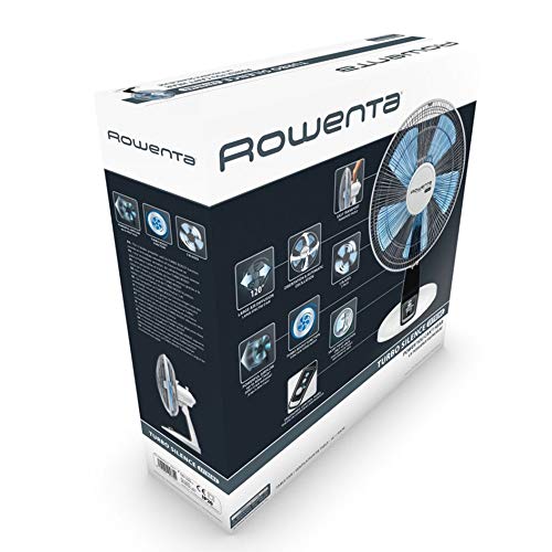 Rowenta Turbo Silence VU2640 - Ventilador de mesa de 40cm, 4 velocidades, silencioso 45dB, oscilación automática, orientación regulable, amplia difusión de aire 120º, Turbo Boost flujo aire 80m3/min