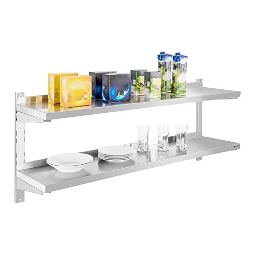 Royal Catering - RCWR-140.2 - Estante metálico para Cocina - 2 baldas - 140 cm