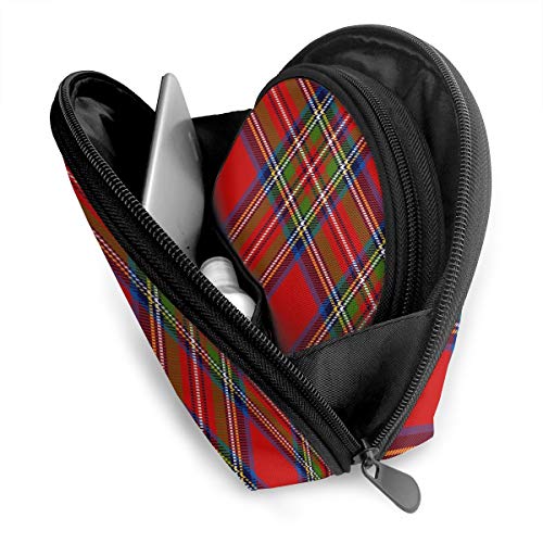 Royal Stewart Tartan Patrón sin Costuras Estuche para cosméticos Clutch Bolsos portátiles Organizador de Bolsos con Cremallera 2Pcs