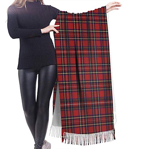 Royal Stewart Tartan Shawl Wrap Bufanda cálida de invierno Cape Bufanda grande Bufandas de gran tamaño para mujeres 77 x 27 pulgadas / 192 x 68 cm