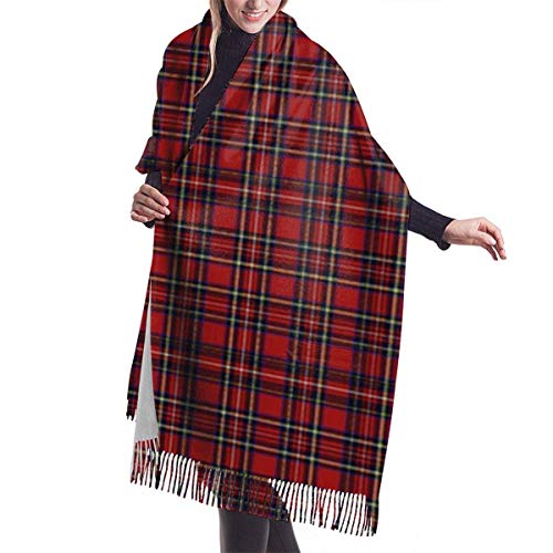 Royal Stewart Tartan Shawl Wrap Bufanda cálida de invierno Cape Bufanda grande Bufandas de gran tamaño para mujeres 77 x 27 pulgadas / 192 x 68 cm