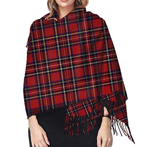 Royal Stewart Tartan Shawl Wrap Bufanda cálida de invierno Cape Bufanda grande Bufandas de gran tamaño para mujeres 77 x 27 pulgadas / 192 x 68 cm