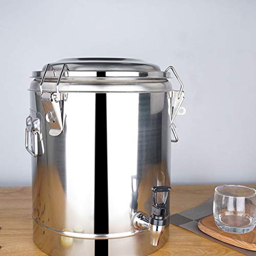 RSTJ-Sjef Barril Aislado De 10L, Dispensador De Bebidas Aislado De Acero Inoxidable con Aislamiento En Frío Y En Caliente De 12 Horas - para Uso En Casa De Té De Leche con Agua Caliente,20L