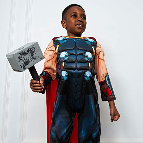 Rubies Marvel Avengers Thor Deluxe - Disfraz infantil, Color negro, M (640836M)