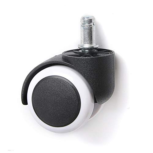 Ruedas de repuesto para silla de oficina giratoria, color negro y blanco, 5 unidades 2“Standard Stem 10X22mm