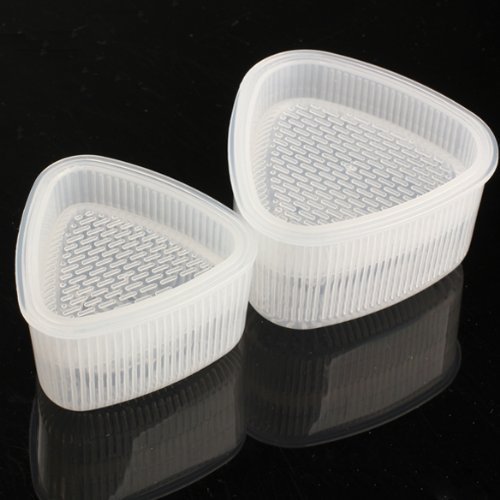 Ruijanjy 2pcs Sushi Moldes Triangular Onigiri Rice Molde Traje Que Hace Las Herramientas de Bricolaje Fabricante de Onigiri Bento Prensas de la categoría alimenticia PP Accesorios de Cocina (Blanco)