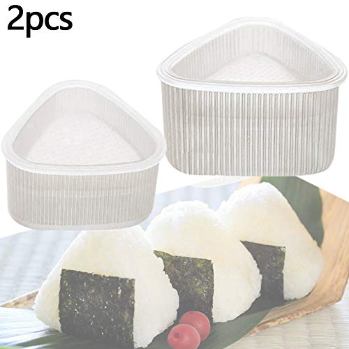 Ruijanjy 2pcs Sushi Moldes Triangular Onigiri Rice Molde Traje Que Hace Las Herramientas de Bricolaje Fabricante de Onigiri Bento Prensas de la categoría alimenticia PP Accesorios de Cocina (Blanco)