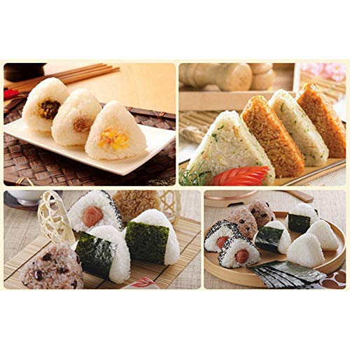 Ruijanjy 2pcs Sushi Moldes Triangular Onigiri Rice Molde Traje Que Hace Las Herramientas de Bricolaje Fabricante de Onigiri Bento Prensas de la categoría alimenticia PP Accesorios de Cocina (Blanco)