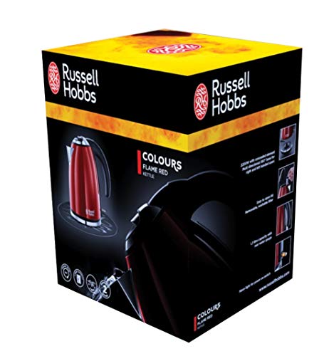 Russell Hobbs Colours Red - Hervidor de agua compacto, 1L, resistencia oculta, 2200 W, acero inoxidable, Rojo - ref. 20191-70