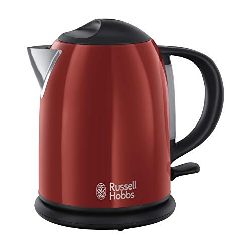 Russell Hobbs Colours Red - Hervidor de agua compacto, 1L, resistencia oculta, 2200 W, acero inoxidable, Rojo - ref. 20191-70