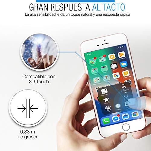 SAGPAD [2 Piezas] Cristal Templado para iPhone 6/ 6s, Cubierta Completa Vidrio Templado 9H Protector Pantalla Premium, Anti-Huella Digital, Anti-Burbujas par 6/6s (Blanco)