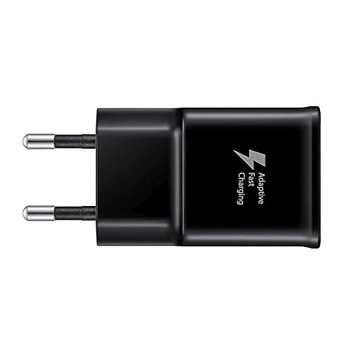 SAMSUNG Cargador Original EP-TA200EBE + Cable EP-DR140ABE (5V-2A | 9V-1.67A) Galaxy S10, S10+, S10e, S9, S9+ (Cargador + Cable Tipo C, Negro)