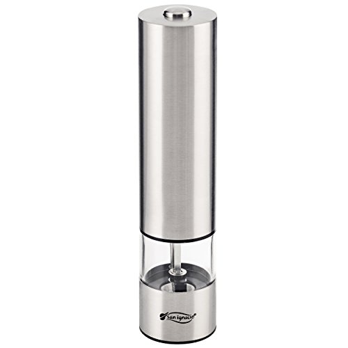 San Ignacio Electric Salt and Pepper Mill Acero Inoxidable, Cromado, 22,3 x 5,2 cm