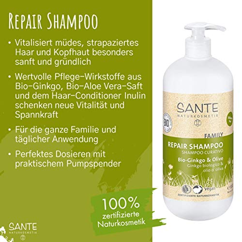 Sante Naturkosmetik Kur Champú Ginkgo y orgánicos de oliva 950 ml, 1 paquete (1 x 950 ml)