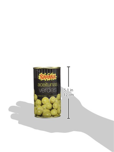 Sarasa Aceitunas Verdes Manzanilla con Hueso - Paquete de 12 x 350 gr - Total: 4200 gr