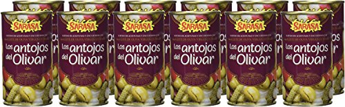 Sarasa Los Antojos del Olivar - Aceituna Verde con Hueso - Paquete de 12 x 350 gr - Total: 4200 gr