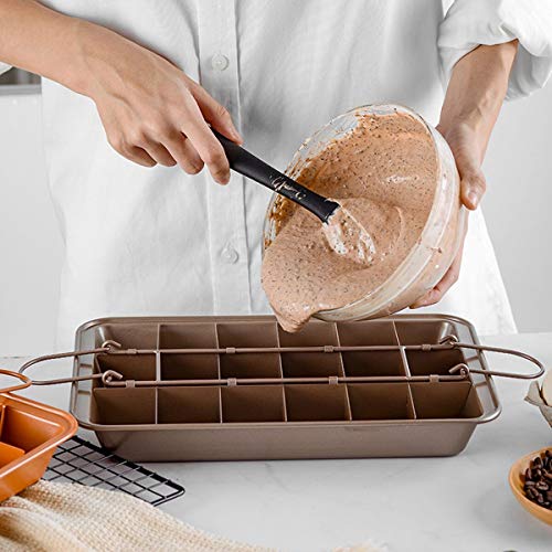 Sartén antiadherente dividida Brownie Pan/Precut Brownie Pan para rebanadas profesionales, hace 18 Brownies pre-cortados de acero al carbono