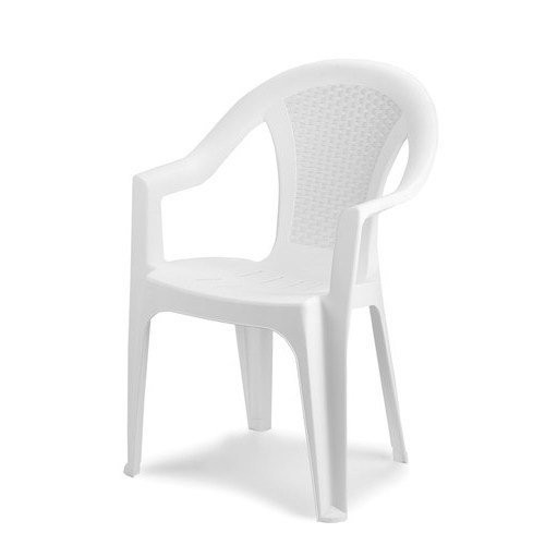 SATURNIA 8330010 Papillon 8330010-Silla Resina Rattan Respaldo bajo, Blanco, 44x56x83 cm