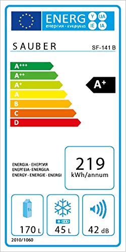 Sauber - Frigorífico Dos Puertas SF141 - Eficiencia energética: A+ - 141x55cm - Color Blanco