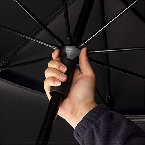 SBDLXY Paraguas de Pesca Anti-tormenta Espeso de Lluvia Alta Densidad Negro Plástico Protector Solar Aleación de Aluminio/Paraguas Universal/Levantamiento de Promesa/Diseño de Doble Capa/TR