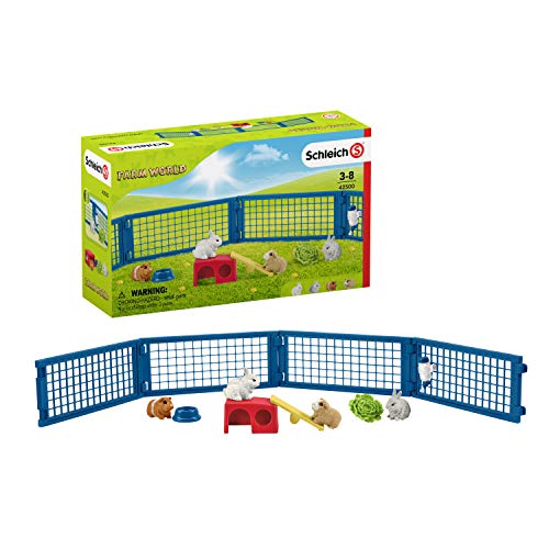 Schleich - Casa para Conejos y Cobayas con múltiples Funciones y Accesorios, Colección Farm World