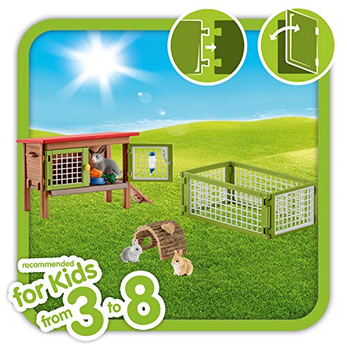 Schleich- Rabbit Hutch Jaula para Conejos, Multicolor (42420)