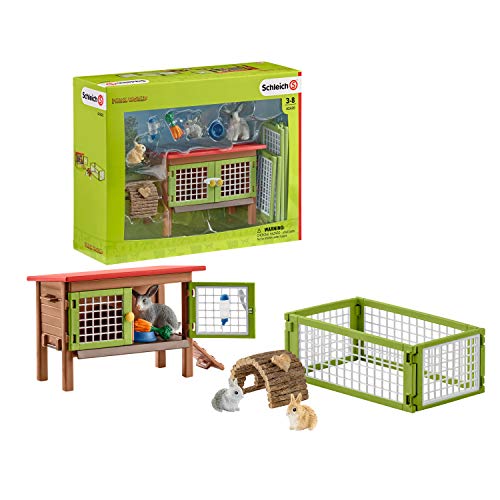 Schleich- Rabbit Hutch Jaula para Conejos, Multicolor (42420)