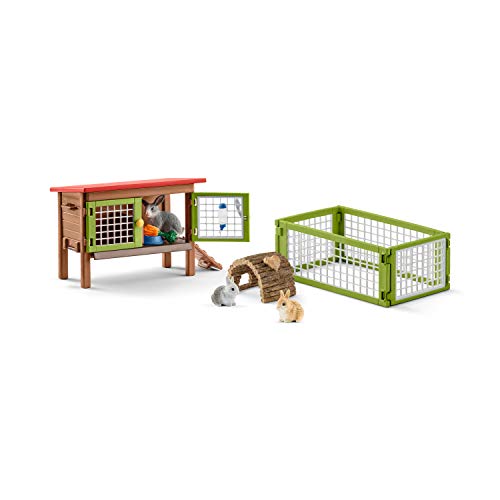 Schleich- Rabbit Hutch Jaula para Conejos, Multicolor (42420)