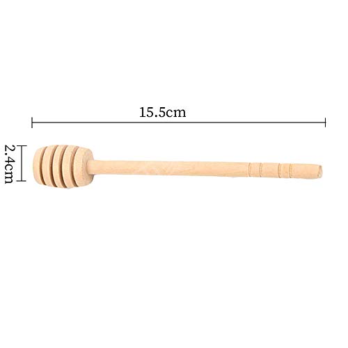 Schneespitze 50 pcs Cucharas Madera Miel Madera Honey Dipper Mermelada Miel Palo Barra Miel Wooden Honey Agitación Rod para Boda, Fiesta, Cocina, Restaurante