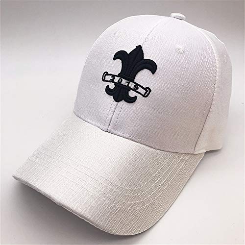 sdssup Sombrero de Primavera Nueva sombrilla Transpirable, Brillante, Tela de Seda, Personalidad, Bordado, Variedad de Gorra de béisbol al Aire Libre 白色 Ajustable