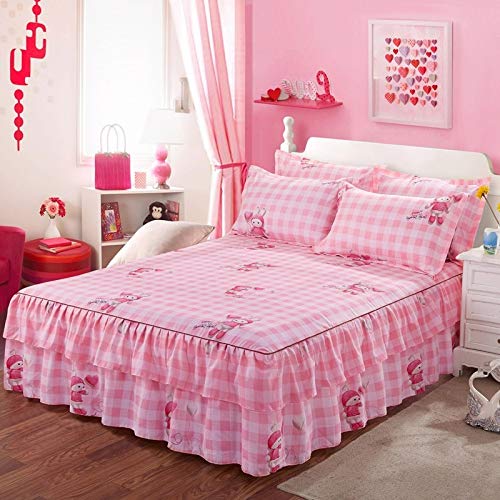 Se Utiliza para la Funda de Cama Aloe de una Sola Pieza Cama Doble Falda Cubierta de Cama Princesa Coreana Cubierta de Cama Cubierta de Cama 120 cm * 200 cm