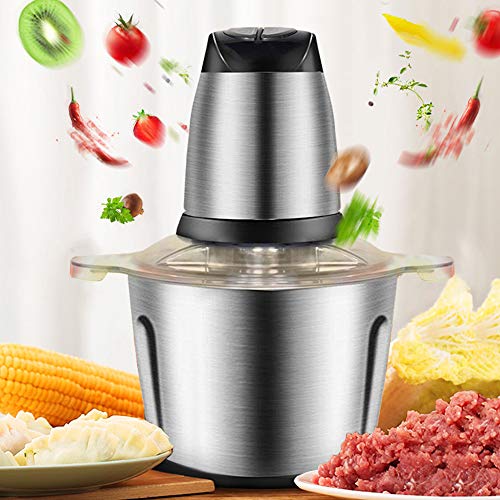 SEAAN Picadora De Carn Picadora De Alimentos De Acero Inoxidable Máquina De Cocción Eléctrica Doméstica Multifunción Picadora De Verduras De Taza Grande Para Carne, Verduras, Frutas y Nueces