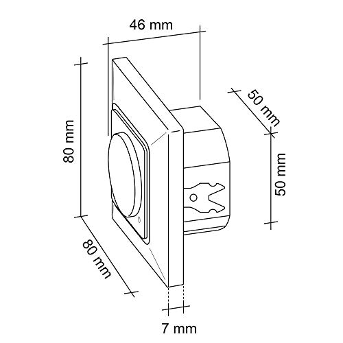 SEBSON® 2X Detector de Movimiento empotrable, Interior, HF Sensor, LED Adecuado, Montaje en Pared, programable, Alcance 15m / 180°