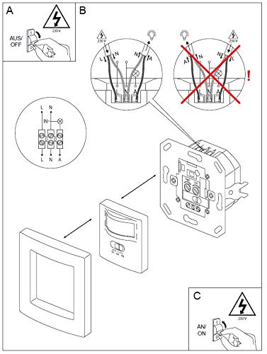 SEBSON® 2X Detector de Movimiento Empotrable, Interior, LED Adecuado, Montaje en Pared, programable, Sensor de Infrarrojos, Alcance 9m / 160°